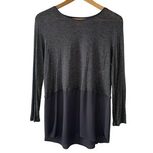 Joe fresh long‎ sleeve t shirt sheer bottom gray size M
